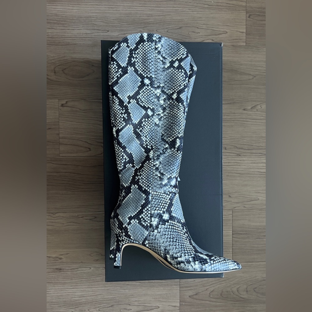 Marc Fisher animal print high knee boots